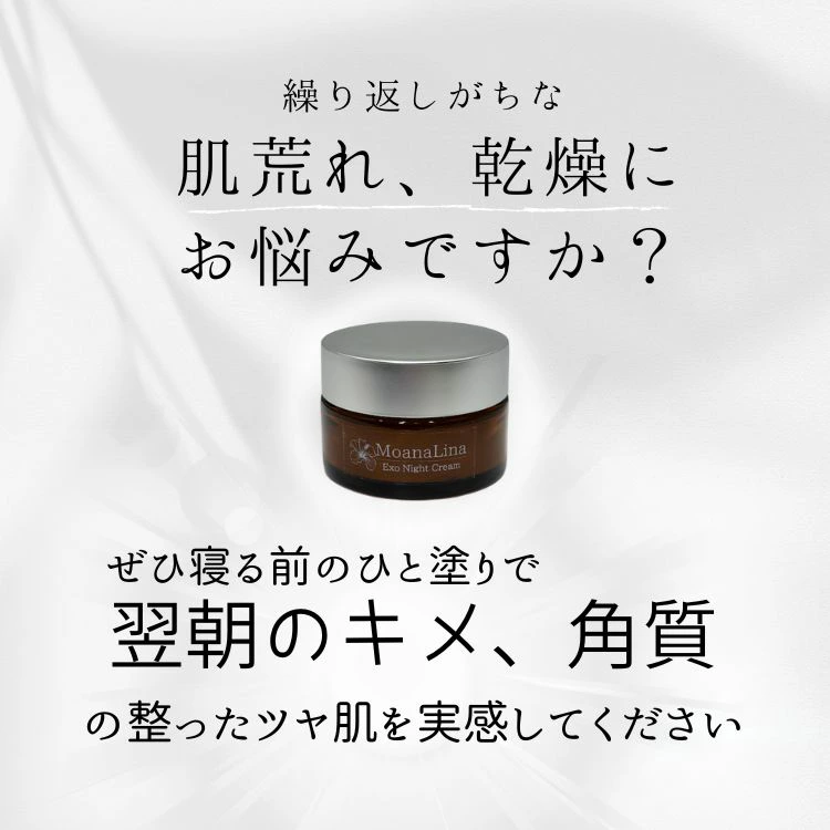 MoanaLina Exo Night Cream モアナリナ エクソナイト クリーム 30g | 保湿 クリーム エクソソーム プラセンタ ヒアルロン酸  無添加